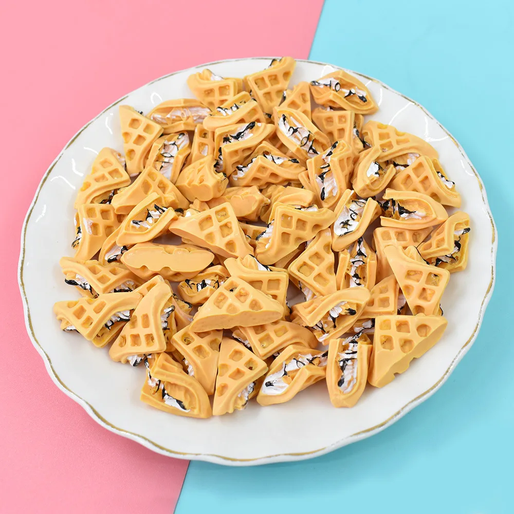 10pcs Kawaii Biscuits Resin Decoration Accessories Miniatures Mini Figurine Dollhouse Flatback Scrapbooking Embellishments Diy