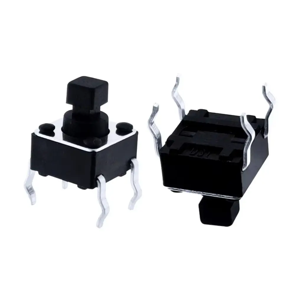 

200 шт., универсальный комплект ключевых переключателей размером 6*6, 4 фута, 12 В, тактовый кнопочный переключатель, смешанные сенсорные кнопки, тактильный универсальный переключатель для телевизора