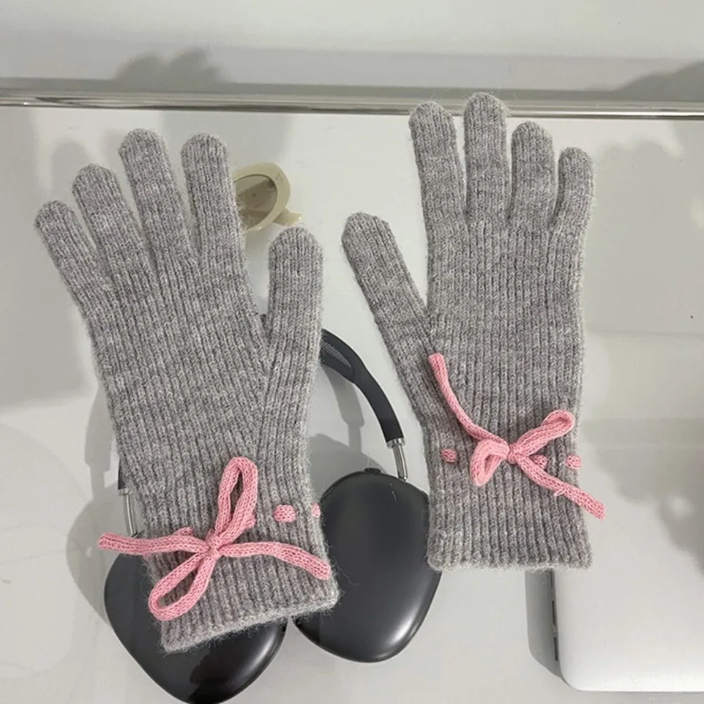 

Kawaii Cute Knitted Mittens Touchscreen Warm Knitted Gloves Cold-proof Funny Finger Gloves Outdoor