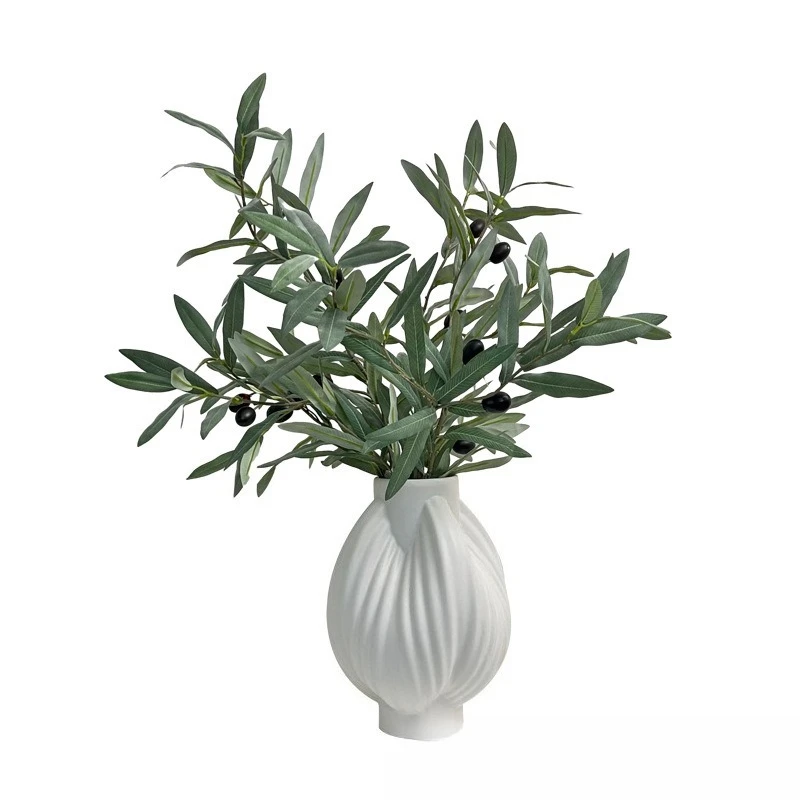 

Shell vase, hotel wedding decoration simulation olive leaf green plant ornament