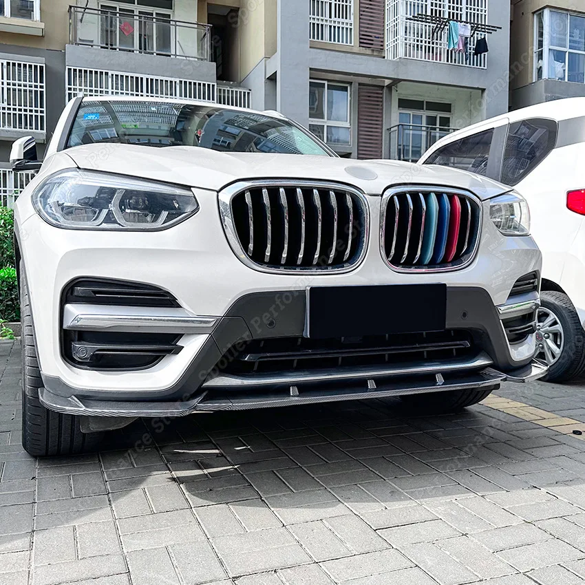 For BMW X3 G01 Pre-Lci 2018 2019 2020 2021 Car Front Bumper Lip Spoiler Diffuser Splitters Body Kit Styling Gloss Black Tuning