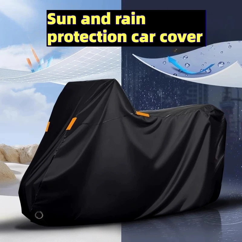 Waterproof Motorcycle Cover Anti‑UV Rain Dust Snow Protector Reflective Strips Lock Hole Motorbike Scooter Outdoor Parking Cover