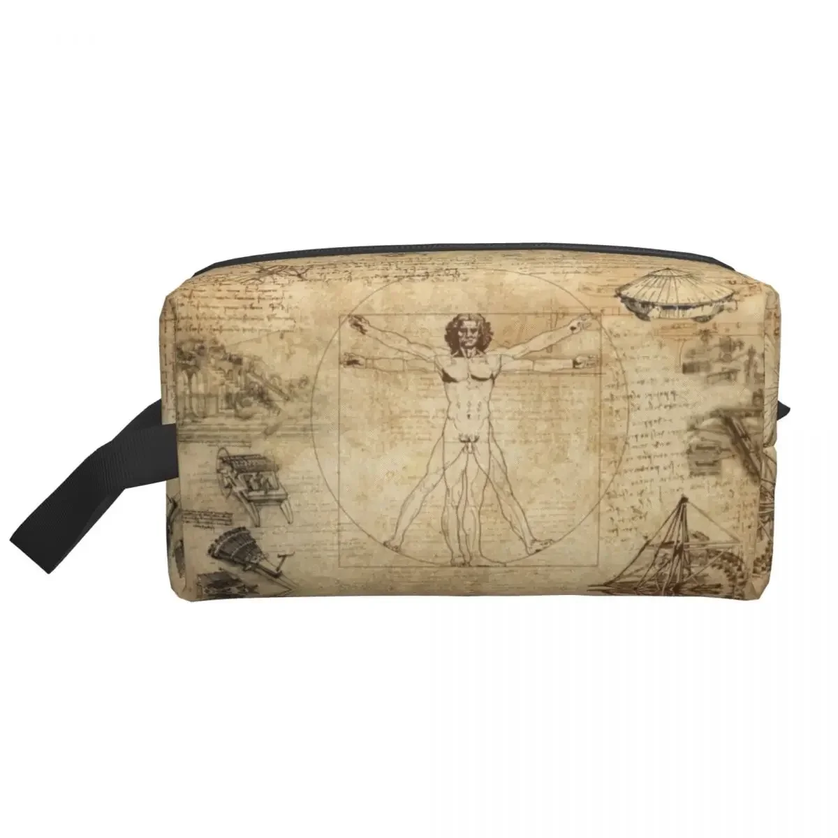 Vitruvian Man Cosmetic Bag Women Cute Big Capacity Leonardo Da Vinci Makeup Case Beauty Storage Toiletry Bags