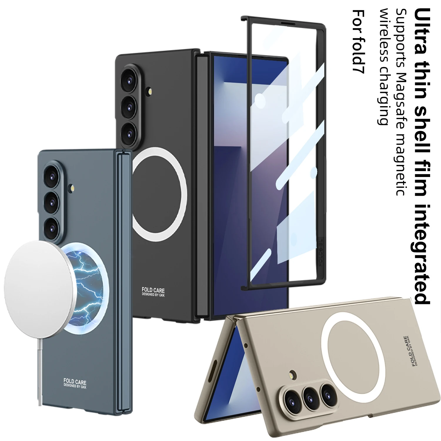 

Ultrathin Magnetic Case For Samsung Galaxy Z Fold 7 5G With Clear Tempered Glass Screen Protector