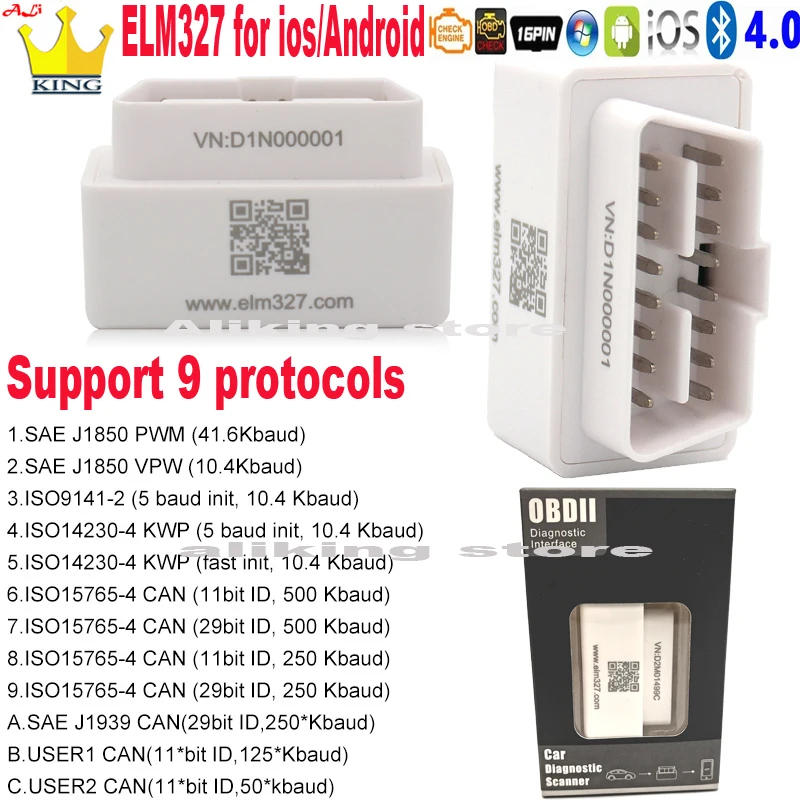 

ELM327 V1.5 WIFI Bluetooth OBD2 Scanner for IOS/Android Car OBD2 Reader Clear Error Code Check Engine Light scan Diagnostic tool