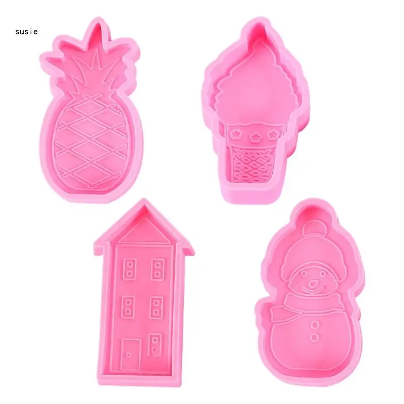 

X7YA Cartoon Keychain Epoxy Resin Mold Jewelry Pendant Decorations Silicone Mould DIY Crafts Home Decorations Ornaments Polymer