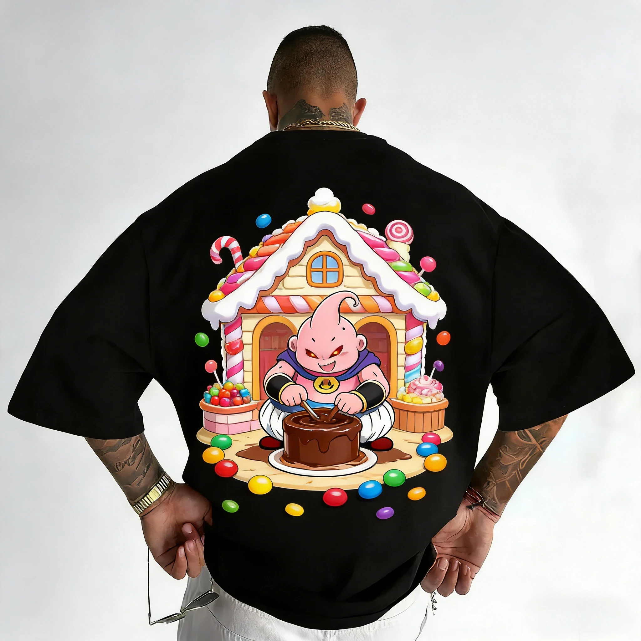 

Dragon Ball Hot Blood Аниме GOKU Majin Buu Периферийный принт Летние мужские и женские футболки Хлопковый свободный топ с короткими рукавами