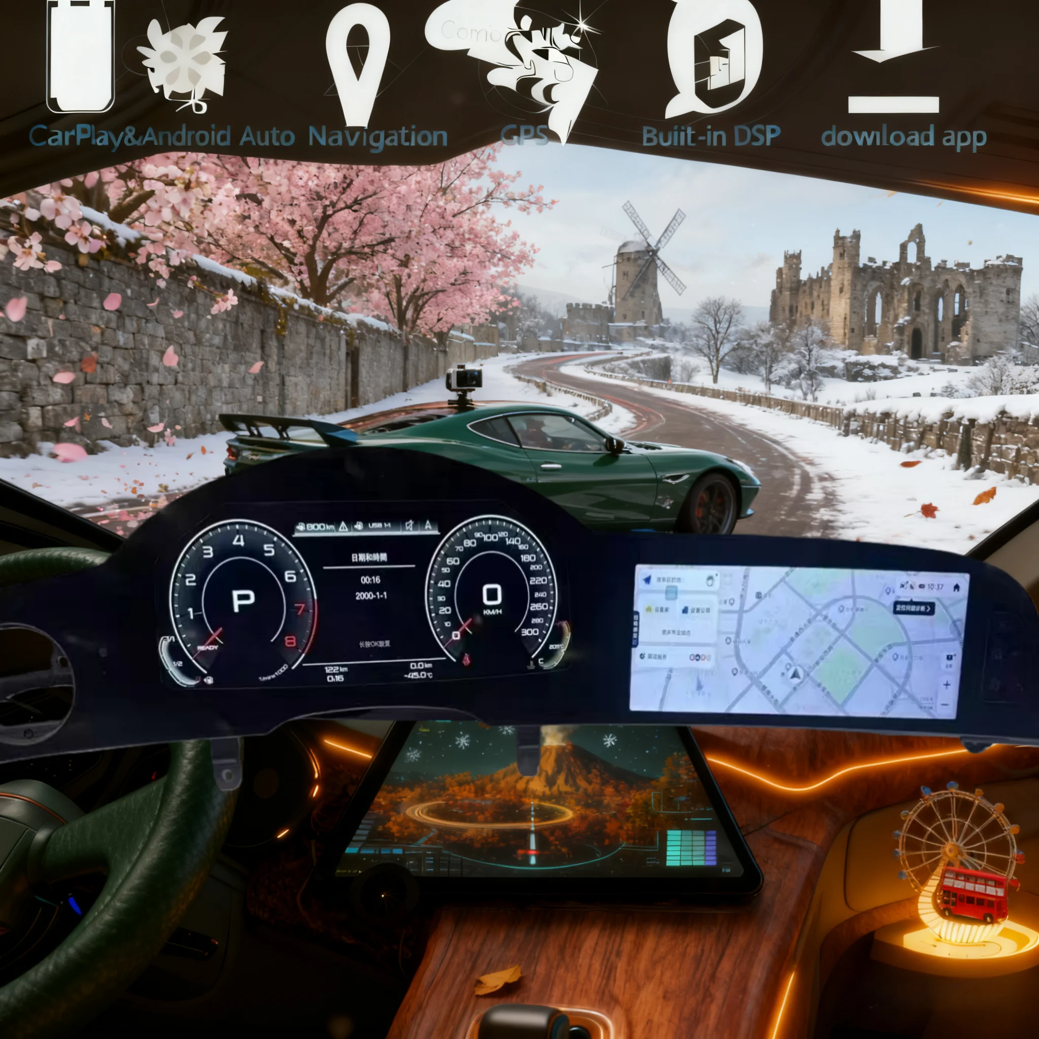 

12,3 "+ 8,8" CarPlay Auto Android 14 Автомагнитола для Audi A6 2005 2006 2007-2012 Мультимедийный стереоплеер с двойным экраном GPS Головное устройство