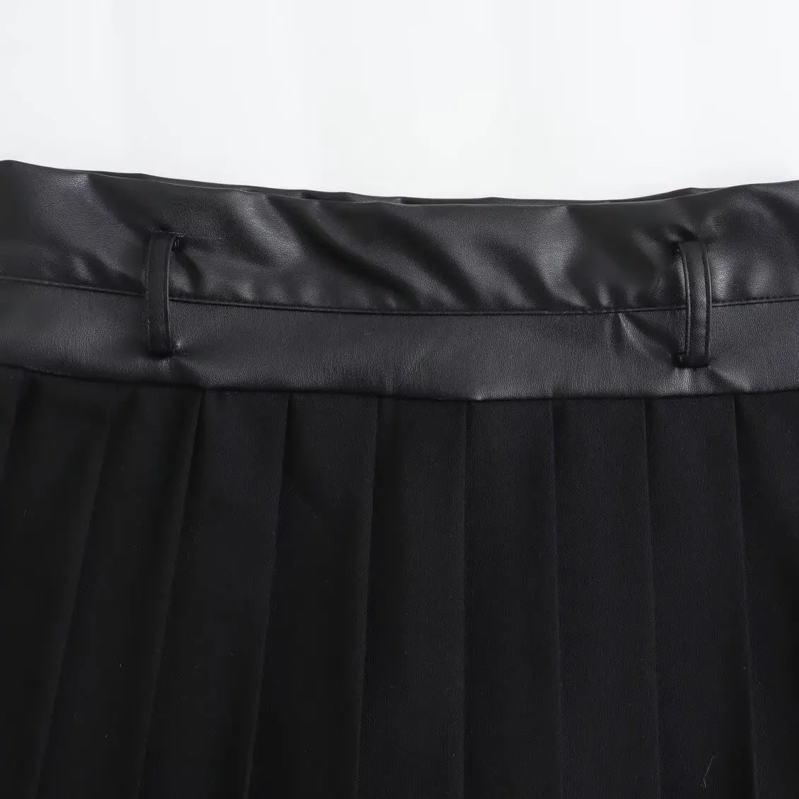 Faionable cuir Patchwork jupe pantalon femmes taille moyenne Stand Fit décontracté loisirs jupes automne nouveau Sle JNLEAOG