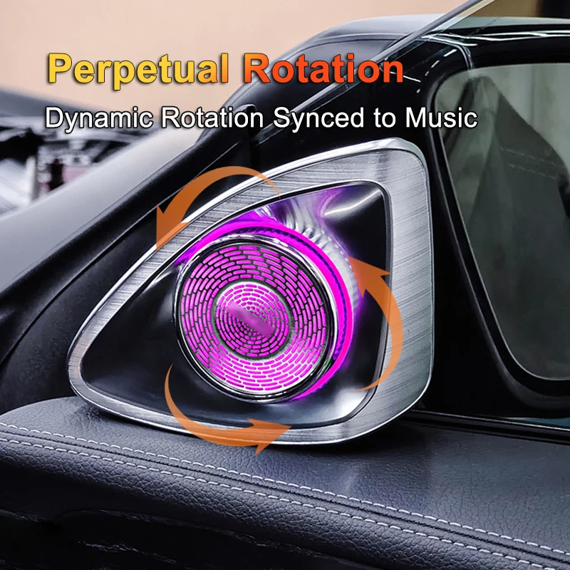 64 Colors 4D Rotating Tweeter Speaker Benz Car Models W213 W214 W254 W236 A/GLA/GLE/GLS/S-Class 4D Treble Horn Refit