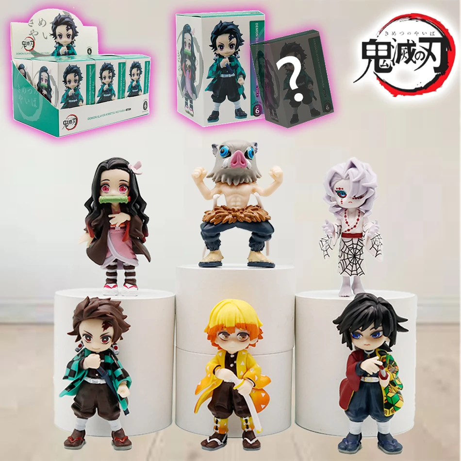 Anime Demone Slayer Action Figures Scatola Cieca Tanjirou Tomioka GiyuuZenitsu Hashibira Nezuko Anime Figura PVC Modello Collezione Giocattolo