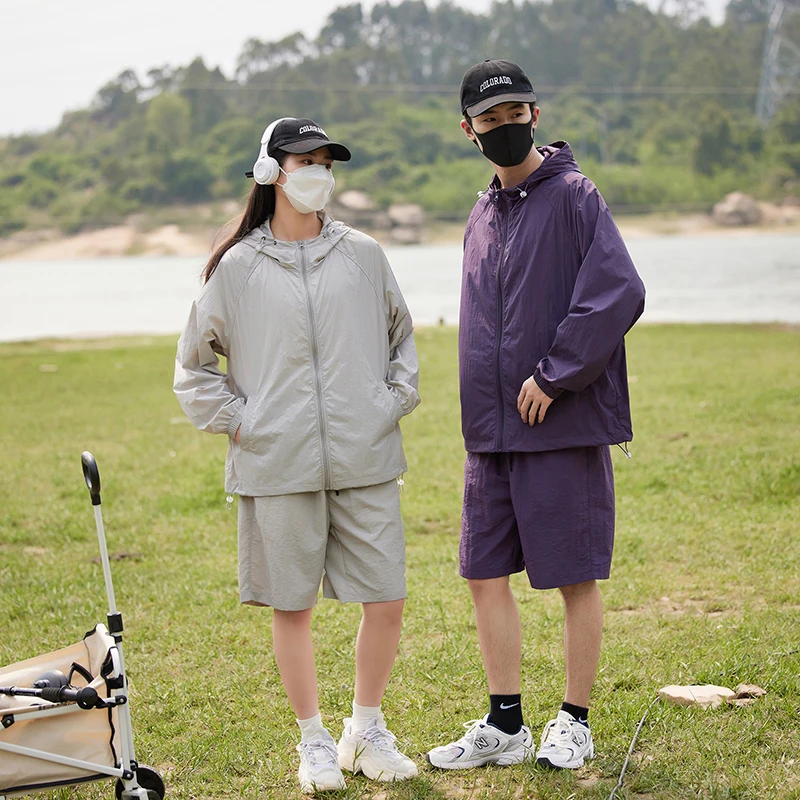 Couple Outdoor Cycling Sports Sunscreen Skin Wear Fashionable Windproof Breathable Trendy Versatile Long Sleeve Sunscreen Set