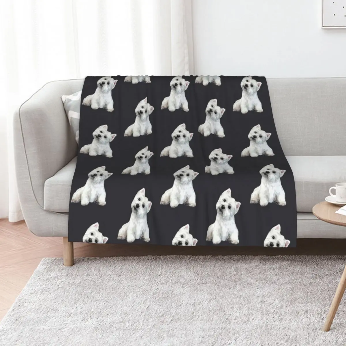 West Highland Terrier BEST DOG EVER! Throw Blanket Comforter Soft Plaid Multi-Purpose Sleeping Bag Shaggy halloween Blankets