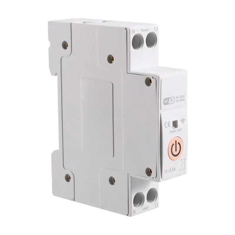 JABS-TUYA Wifi Smart Switch Pengukur Energi 63A 1P+ N MCB Pemutus Sirkuit Fungsi Timer Relay