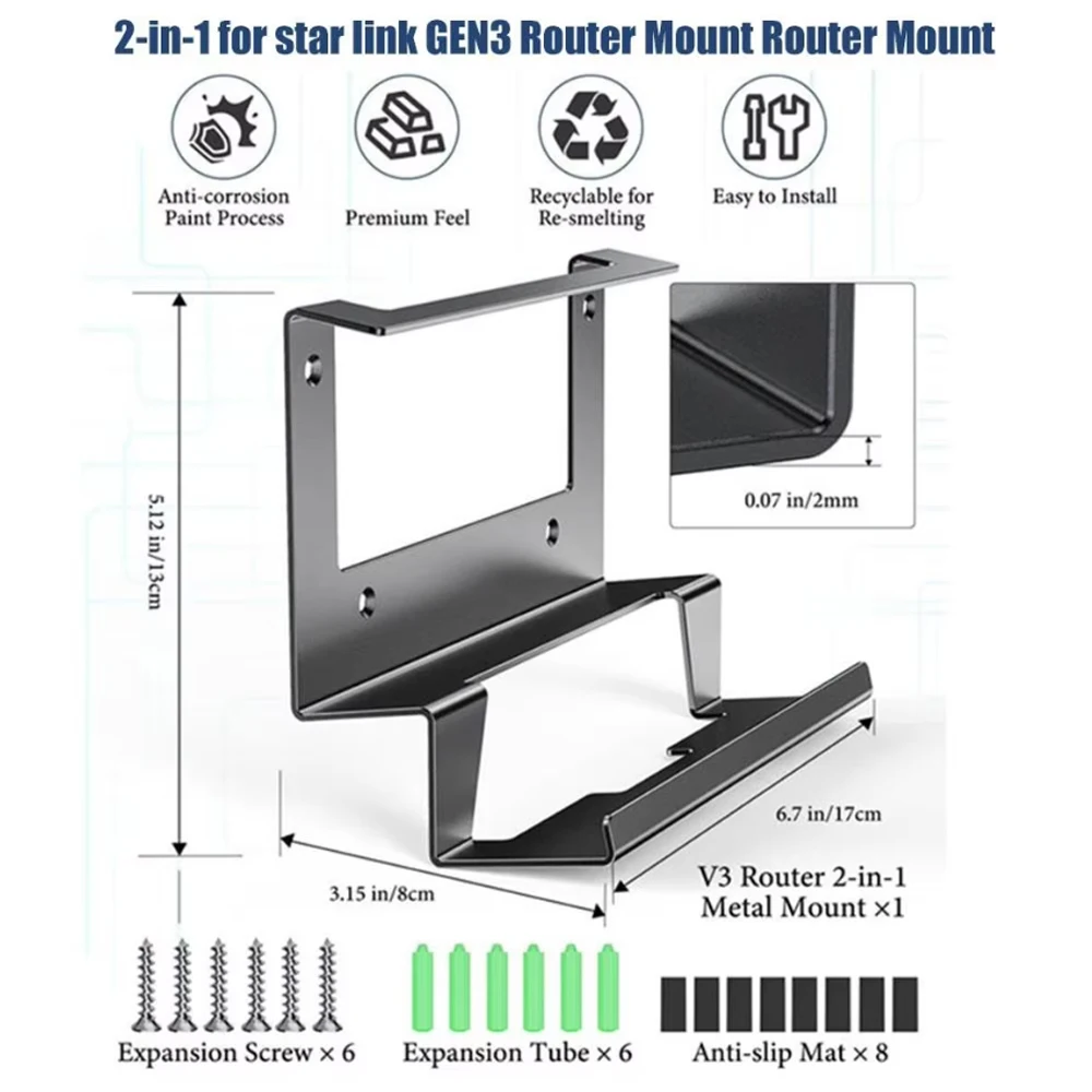 For StarLink Gen3 Router Metal Bracket Anti-rust Anti-oxidation Enhance Stability Of The Machine For Indoor RV Bracket