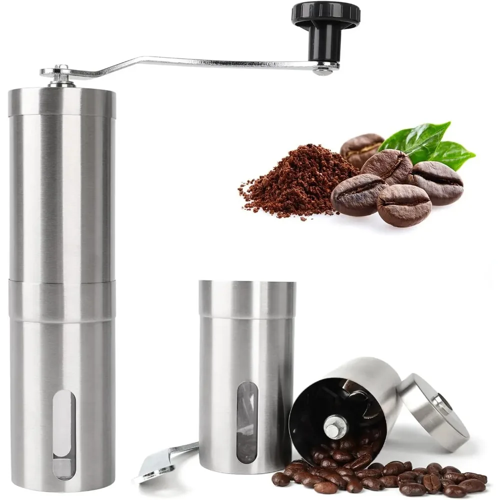 

Coffee Grinder Manual Stainless Steel Double Bearing Positioning Adjustment Handle Bean Grinder Coffee Machine Mill Household