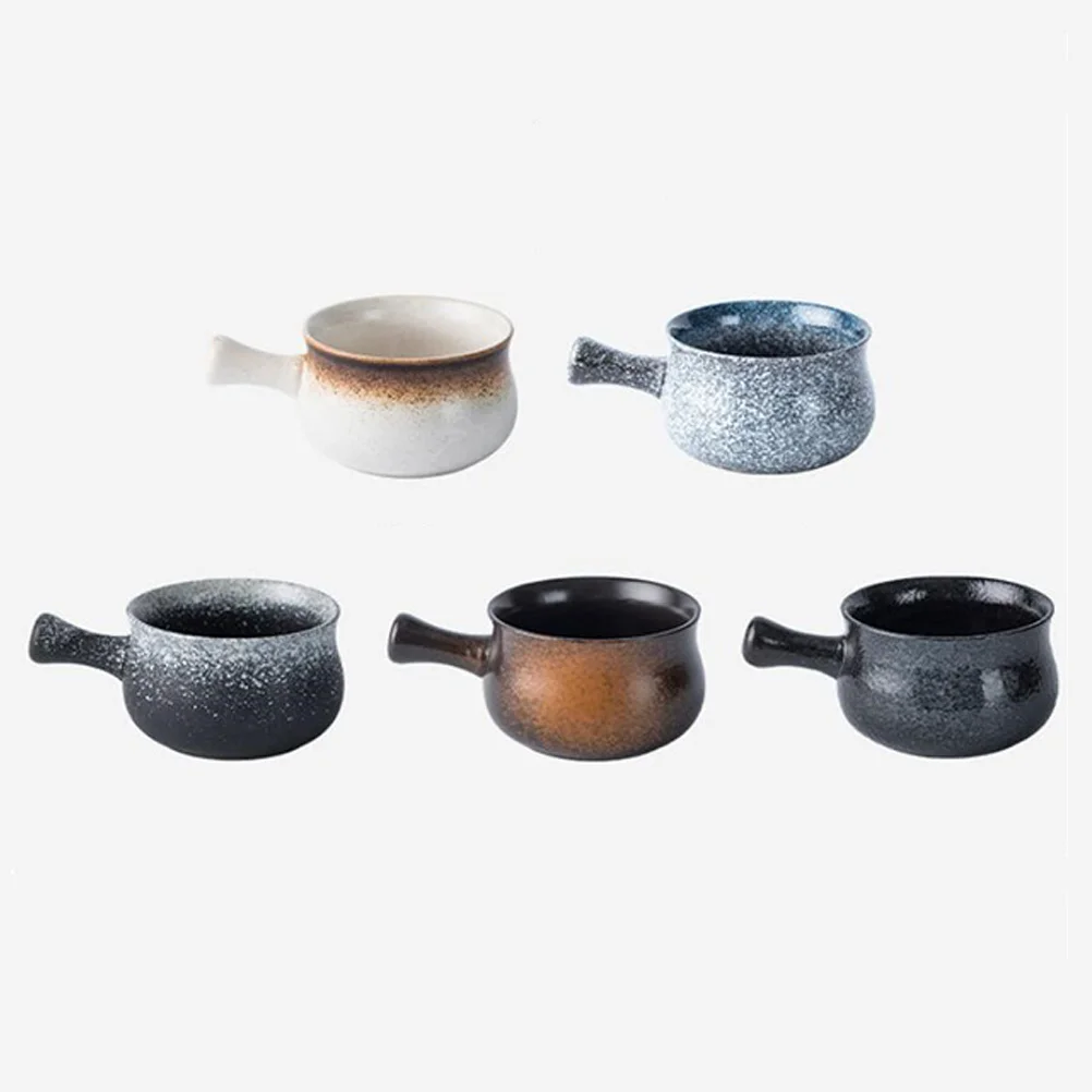 

1Pcs Ceramic Bowl with Handle Asymmetric Matte Salad Soup Plate for Kitchen Restaurant Appetizer Snack Serving Tableware