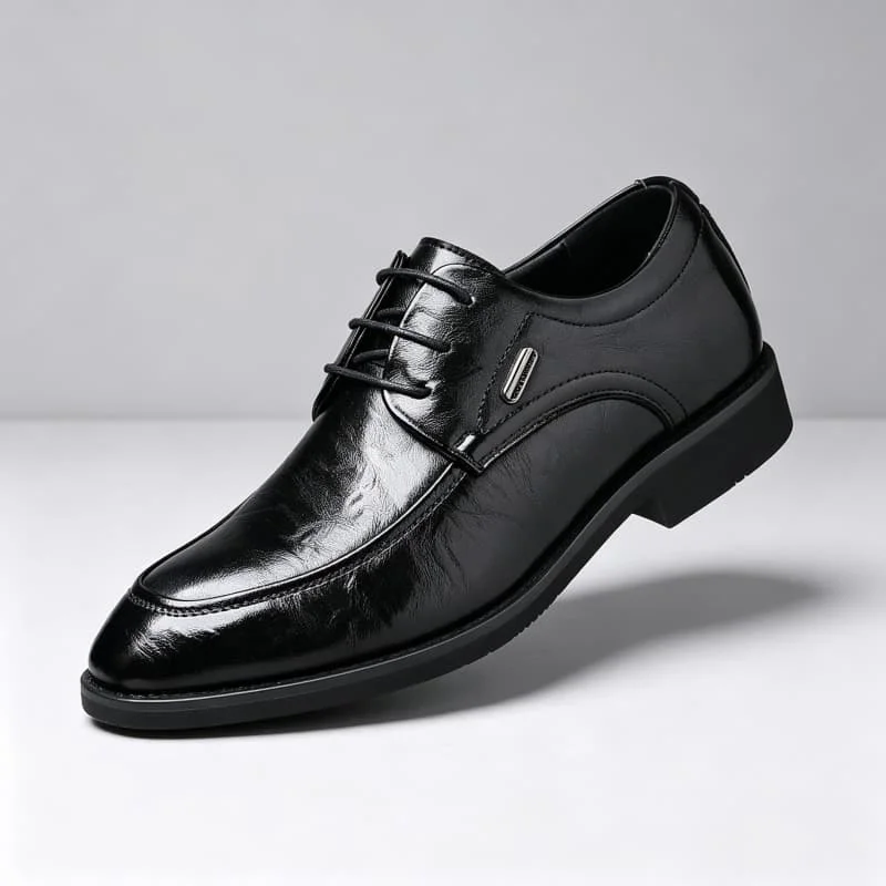 British Style Quality Soft Leather Shoes Square Heel Spring Fall 2026 Men's Decent Formal Dress Shoes Black for Office Wedding