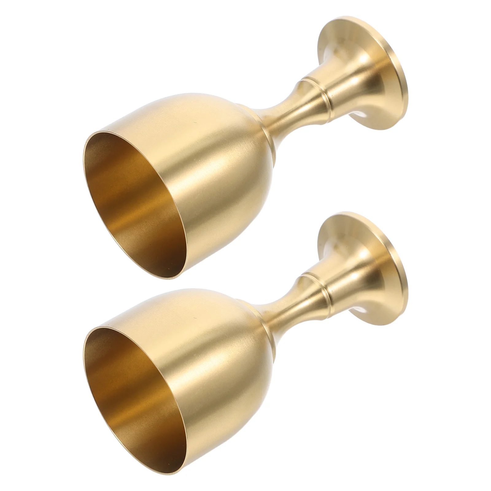 

2Pcs Vintage Brass Goblet Wine Chalice Mini Communion Cups Wedding Party Retro Medieval Drinking Glasses Chalice