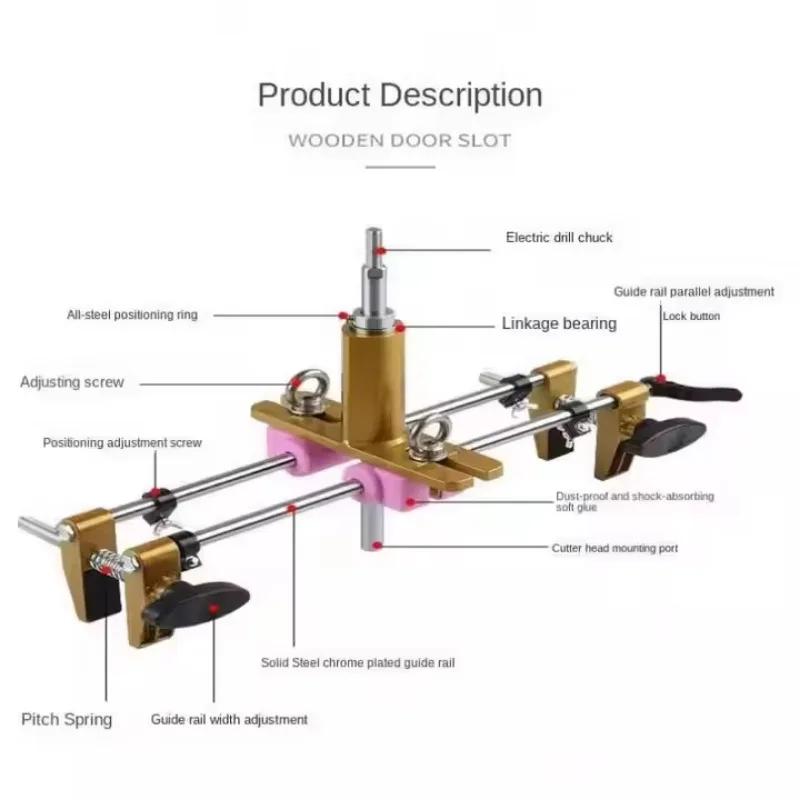 TEBAK Door Lock Mortiser Kit Professional Locksmith Woodworking Hole Saw Opener Installation Mortising Jig Tool Maintenance Set