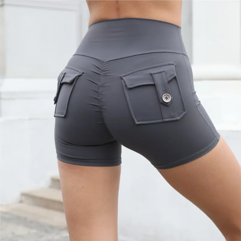 Shorts Push Up Cycling Shorts Scrunch Gym Clothing Women Sport With Pocket Buttocks Fitness Workout High Waist Tights Leggings