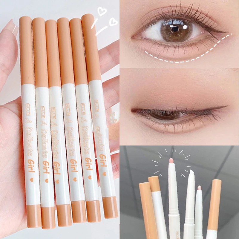 Matte Eyeliner Lying Silkworm Crease Pen Cute Eye Bags Tea Brown Eye Shadow Glitter Waterproof Eyeliner Pencil Cosmetics Makeup