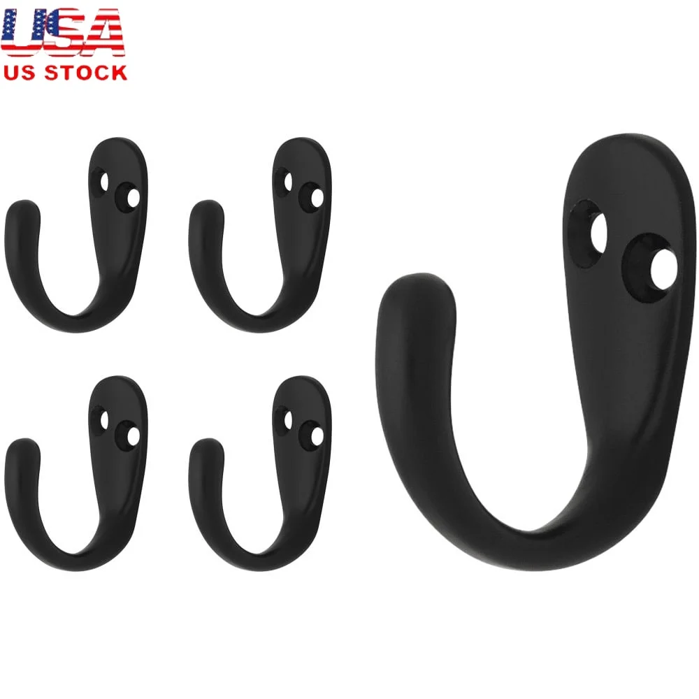 

Antique Brass Single Prong Coat Hook 5 Pack Durable Wall Mounted Organizer Perfect Coats Hats Towels Robes Installation Hardware