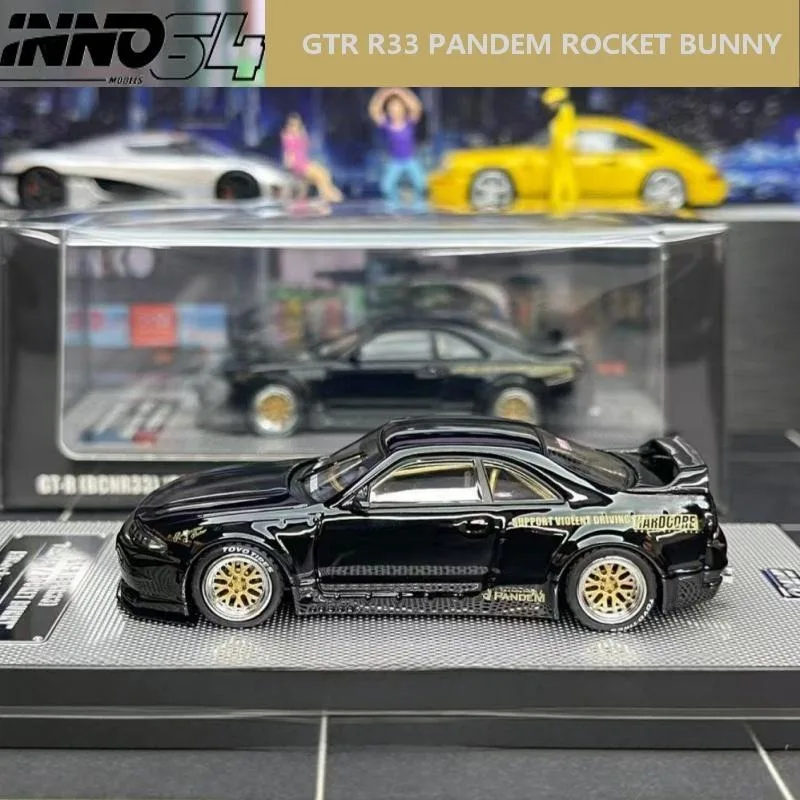 INNO 1:64 GTR R33 PANDEM ROCKET BUNNY  Alloy Die Casting Car Model Collection Model Boy Gift Christmas Gift Gifts for Men