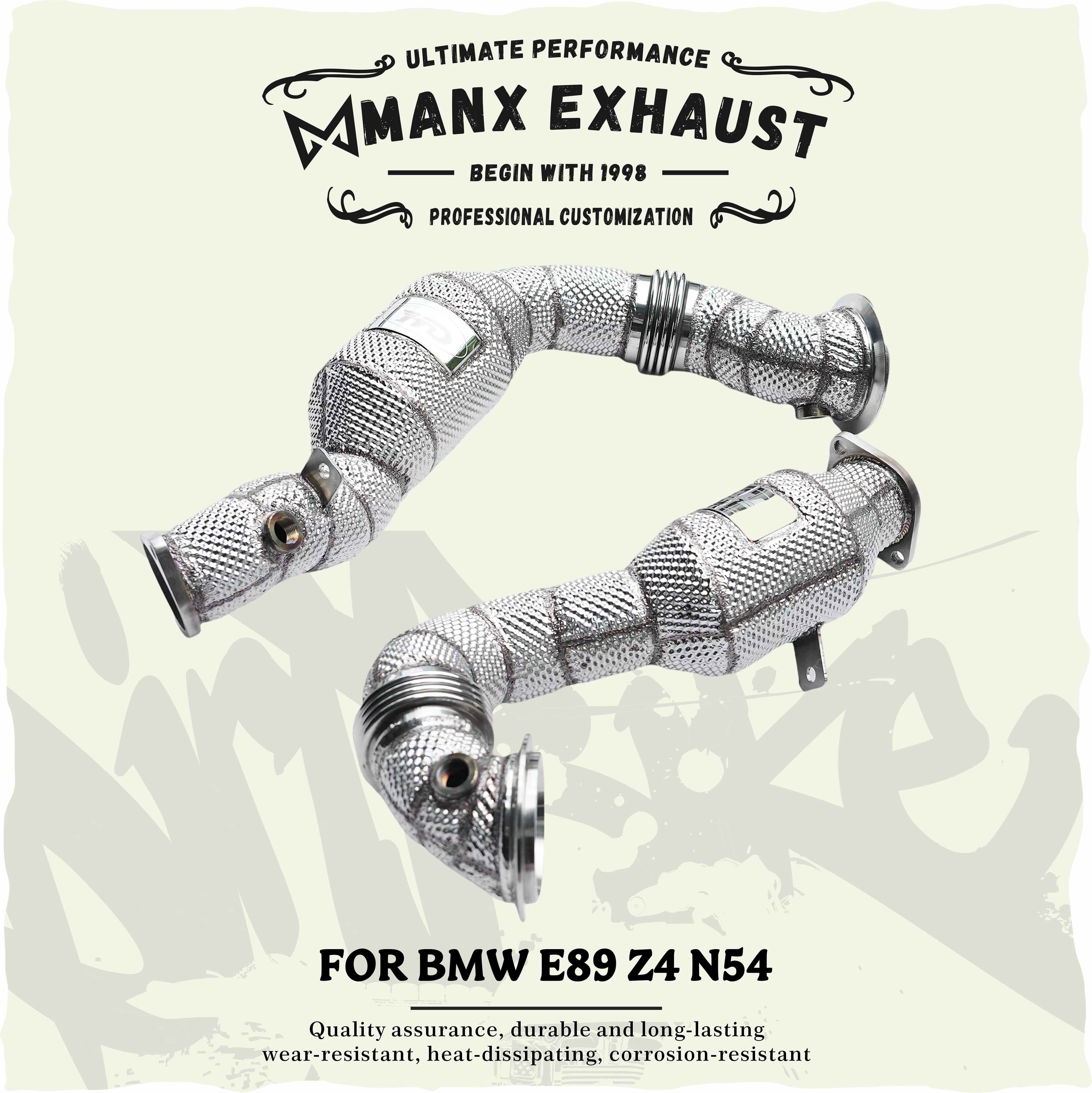 

Catalyzed Downpipe Catless Downpipe for BMW E89 Z4 N54 Performance Exhaust pipe with heat shield