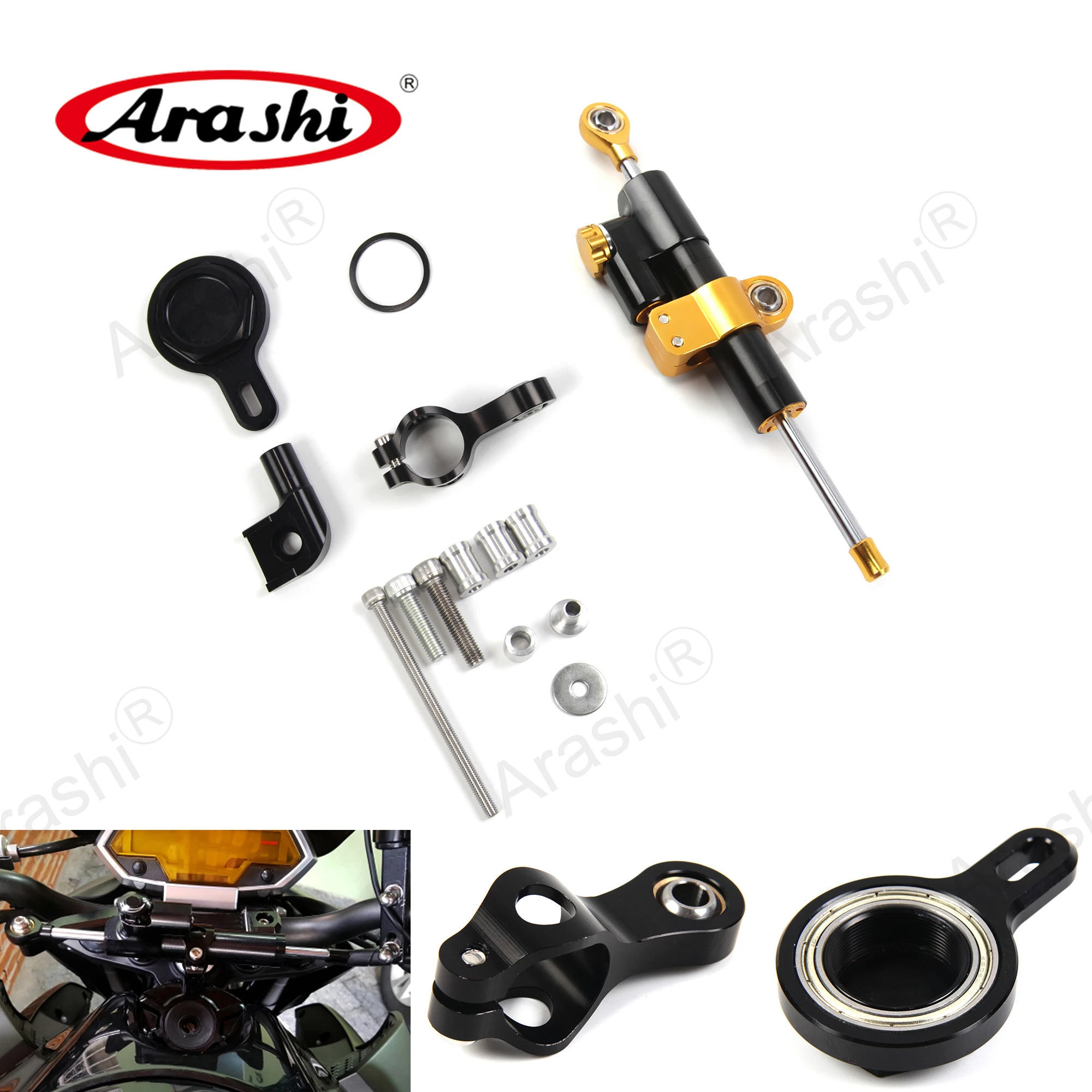 

Arashi 1 Set For YAMAHA YZF R1 1999 - 2005 CNC Steering Stabilizer Damper Bracket Mount Kit YZF-R1 2000 2001 2002 2003 2004