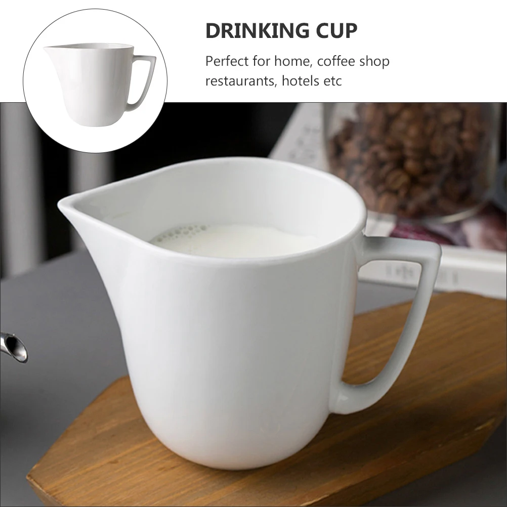 

2Pcs Latte Art Cup Ceramic Milk Jug with Graceful Arc Pour Spout Coffee Milk Pitcher Creamer Syrup Server for Coffee Lovers Gift