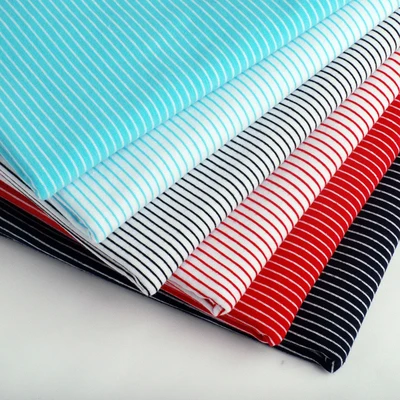 wide 1mm stripe 100% cotton knitting elastic fabric DIY sewing clothing cloth 165cm wide 100% tissu hometextile tela sewing