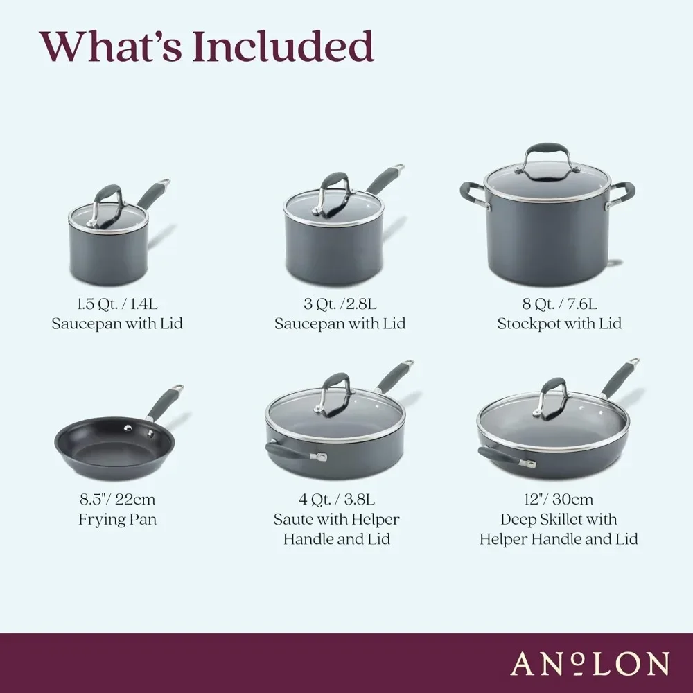 Advanced Home Hard Anodized Nonstick Pots and Pans/Cookware Set