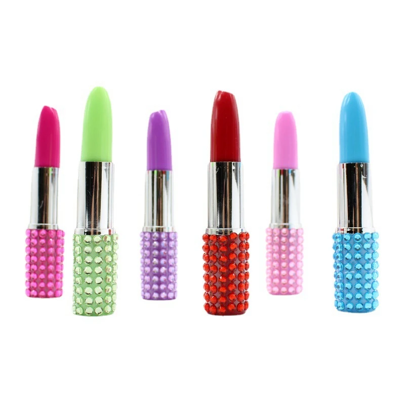 

20pcs Lipstick Ball point Pen With Rhinestones Creative Stationery Good For Women Girl Oiffce Supplies