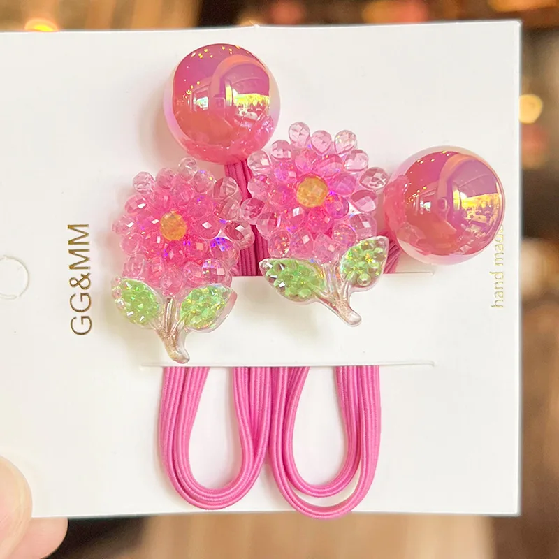 2PCS Lovely Cartoon Barley Swan Girls Elastic Hair Bands Kids Princess Hair Accessories Children Hair Ties Baby Headwear