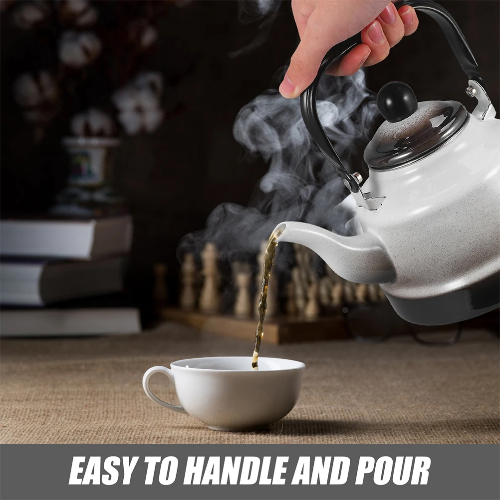 

Ancient Bell Pot Enamel Kettle Vintage Tea Pots Stovetop Retro Kitchen Water Kettles Electric Gas Stove Flat Bottom Loose Tea