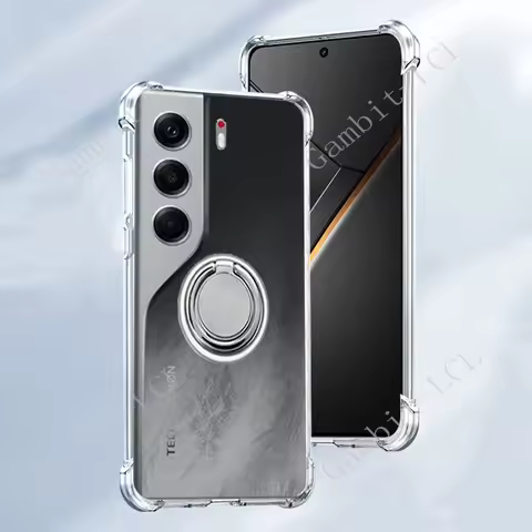 For Tecno Camon 40 Pro 4G 40Pro CM6 CM5 Camon40 Camon40Pro Back Ring Holder Bracket Phone Case Soft Original Shockproof Cover