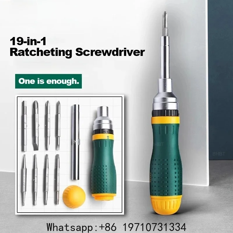 SATA 19 in 1 Precision Screwdriver Interchangable Ratchet Screwdriver Set Two-way Ratchet Multi-function Repair Hand Tool