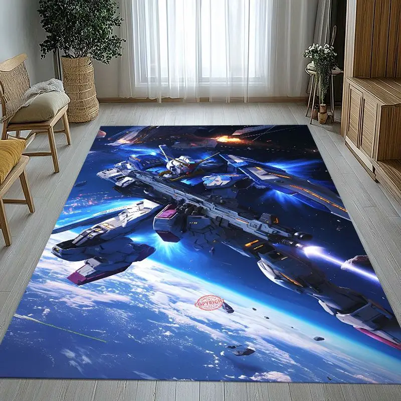3D Vintage Gundam Destroy Zeon Cartoon Area Rug,Soft Non-Slip Carpet Mat for Living Room Bedroom,Sofa Floor Rug,Home Decor Gift