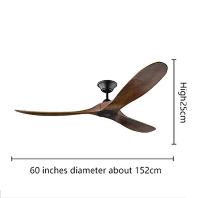 for 60 70 88 Inch Large Ceiling Fan Only Remote Control DC Motor Reverse Wood Blades Fans Lighting High Quanlity Design