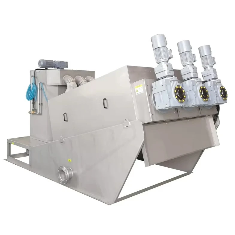 Stainless Steel PLC Motor Engine Gearbox Sludge Screw Filter Press Sewage Treatment Plant Sludge Dewatering Machine 3-5kg/h