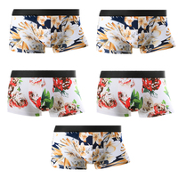 5PCS Men's underwear, men's briefs, ice silk soles, four-cornered cuffs, men's modal summer thin style, breathable