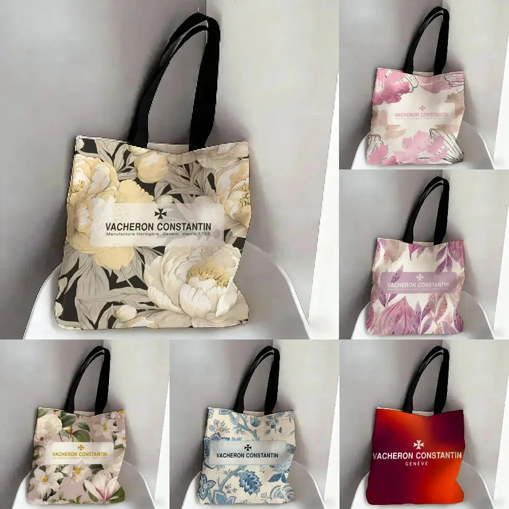 Sacs de rangement Fashion V-Vacherons C-Constantin, sac fourre-tout en toile, imprimé double face, sac à bandoulière tendance, sac de shopping, sacs à main cadeaux