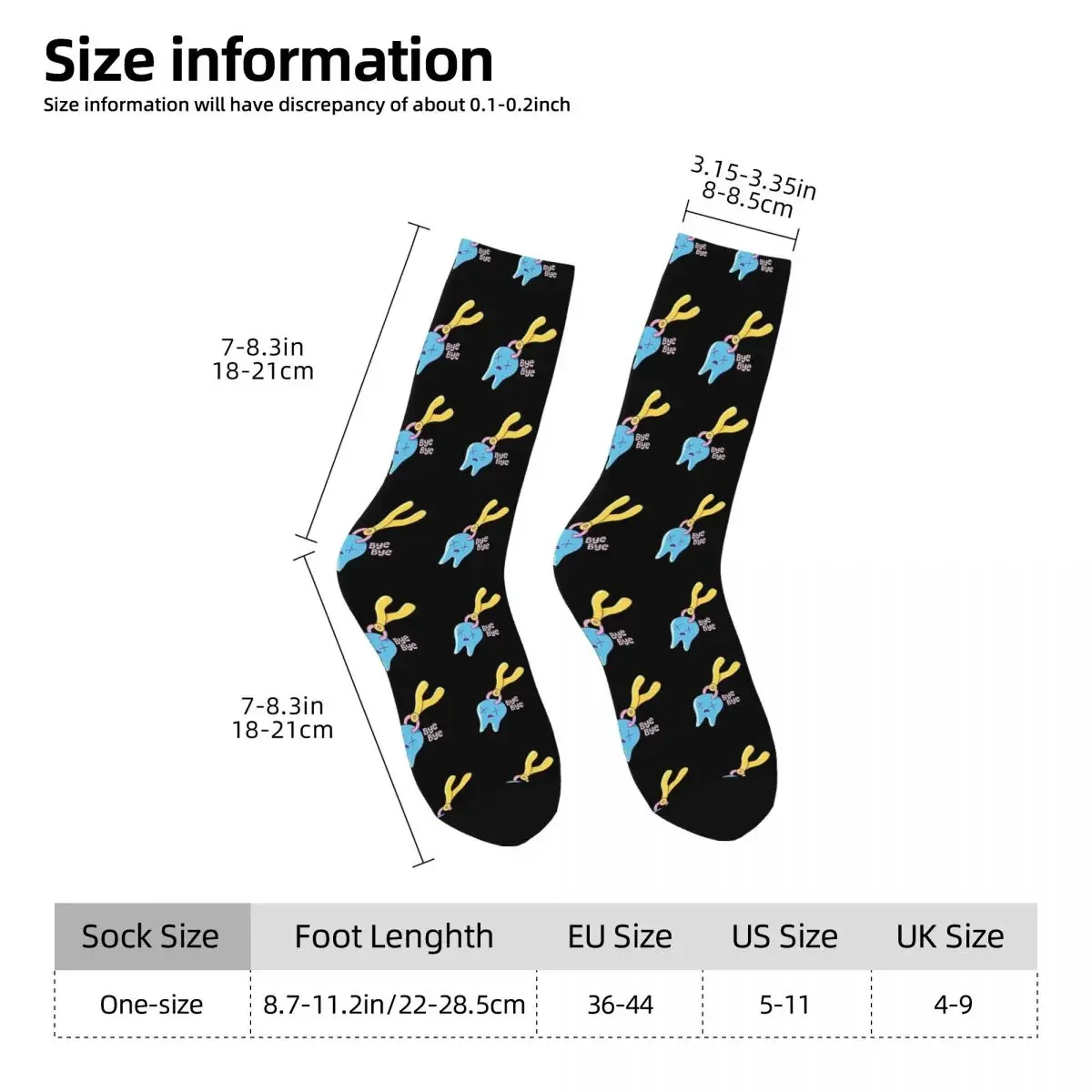 Chaussettes amusantes pour rendez-vous de dentiste, dents cassées, Design mignon, bas Super doux Harajuku, chaussettes longues toutes saisons, cadeaux unisexes