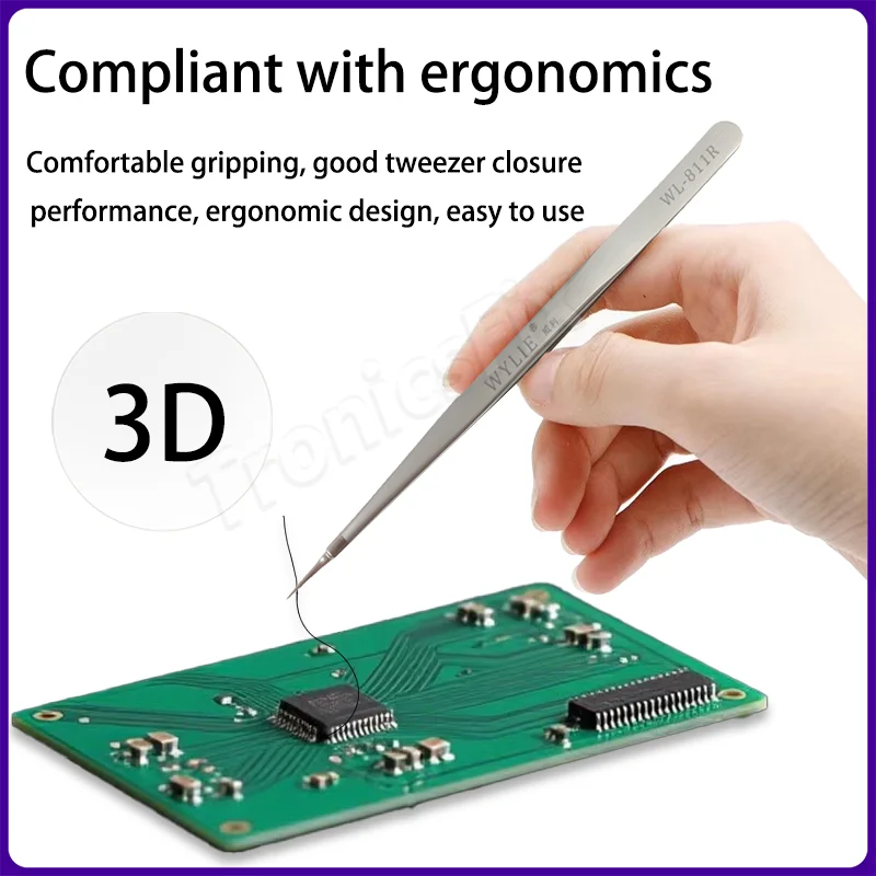 

Пинцеты WYLIE WL811R 815R 3D из нержавеющей стали: высокоточная полировка, отличная точность захвата