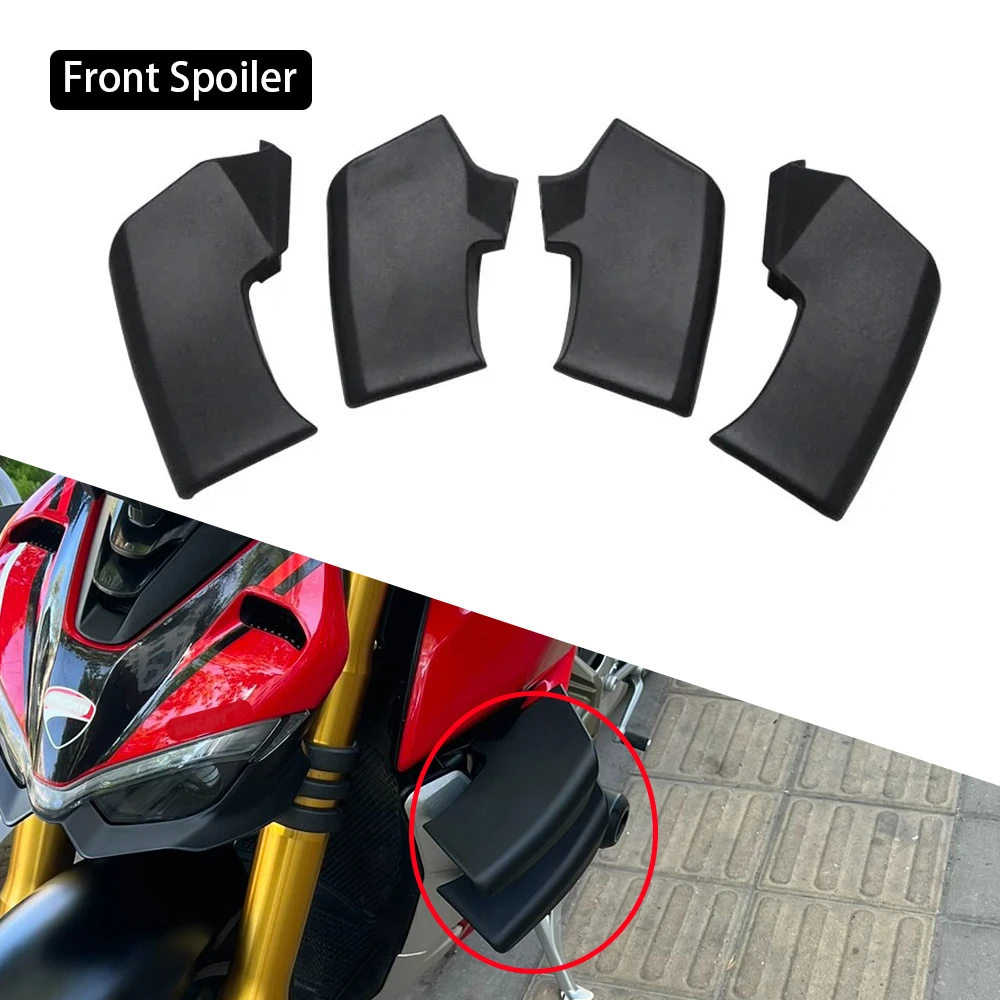 

Motorcycle Wing Let Front Spoiler Matte Black Wing Side Spoiler For Ducati Streetfighter V4 S V4R V2 V2S 21-23 With Bolts