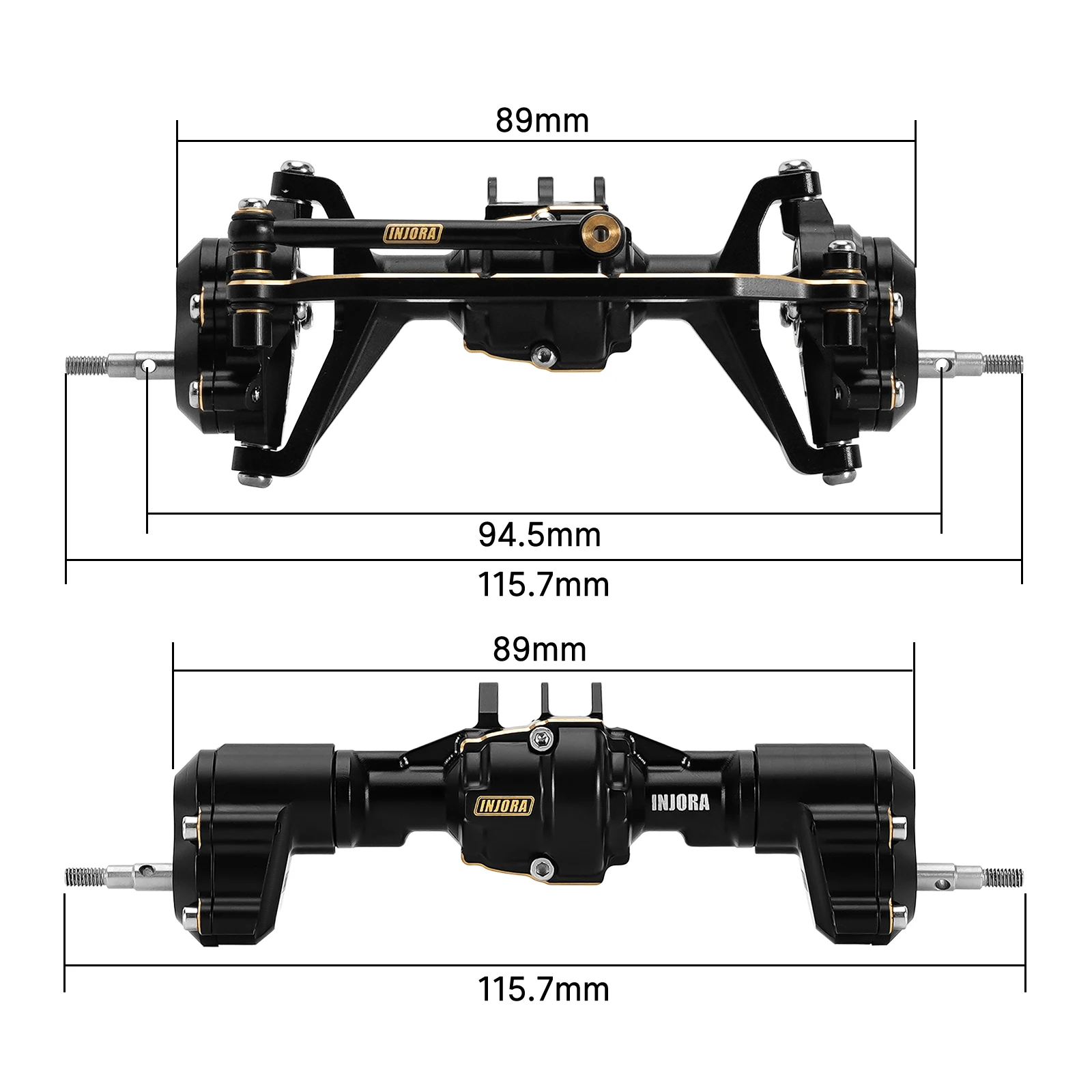 INJORA Brass & Aluminum Complete Portal Axles for 1/18 RC Crawler Redcat Ascent-18