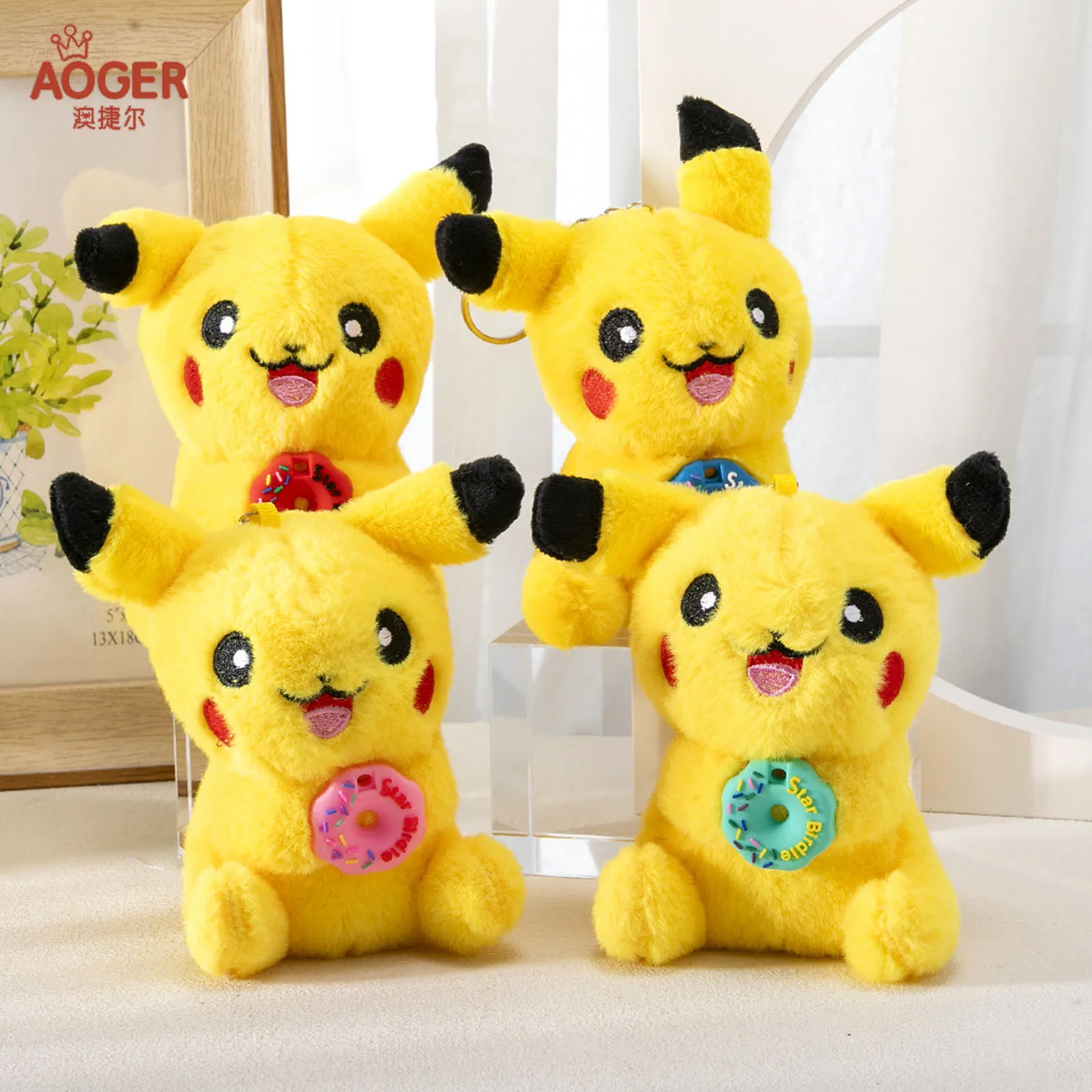 

11cm Pikachu Pokemon Plush Doll Cute Mini Stuffed Doll Bag Charm Pendant Decor Desktop Ornaments Anime Figure Plush Toy Gifts