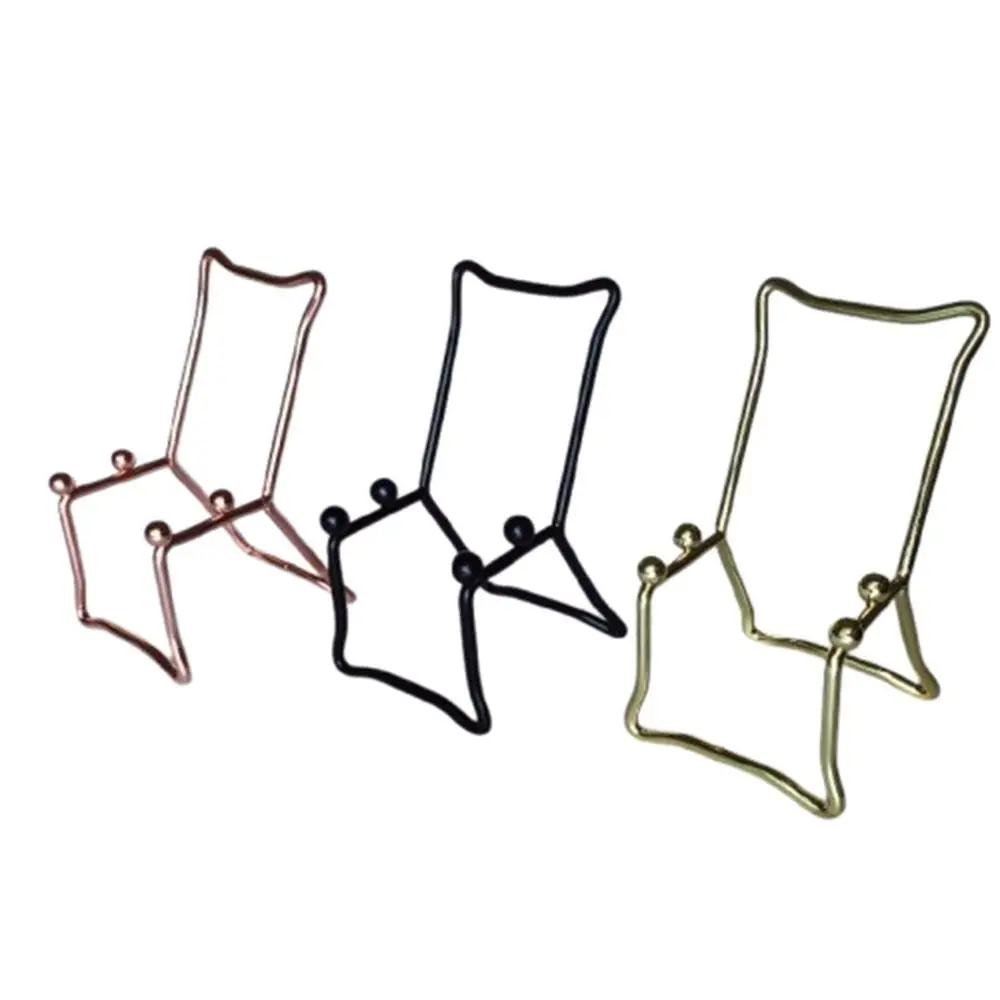 2Pcs Creative Desktop Chair Phone Stand Cute Universal Mini Stool Phone Bracket Decorative Ornaments Stainless Steel