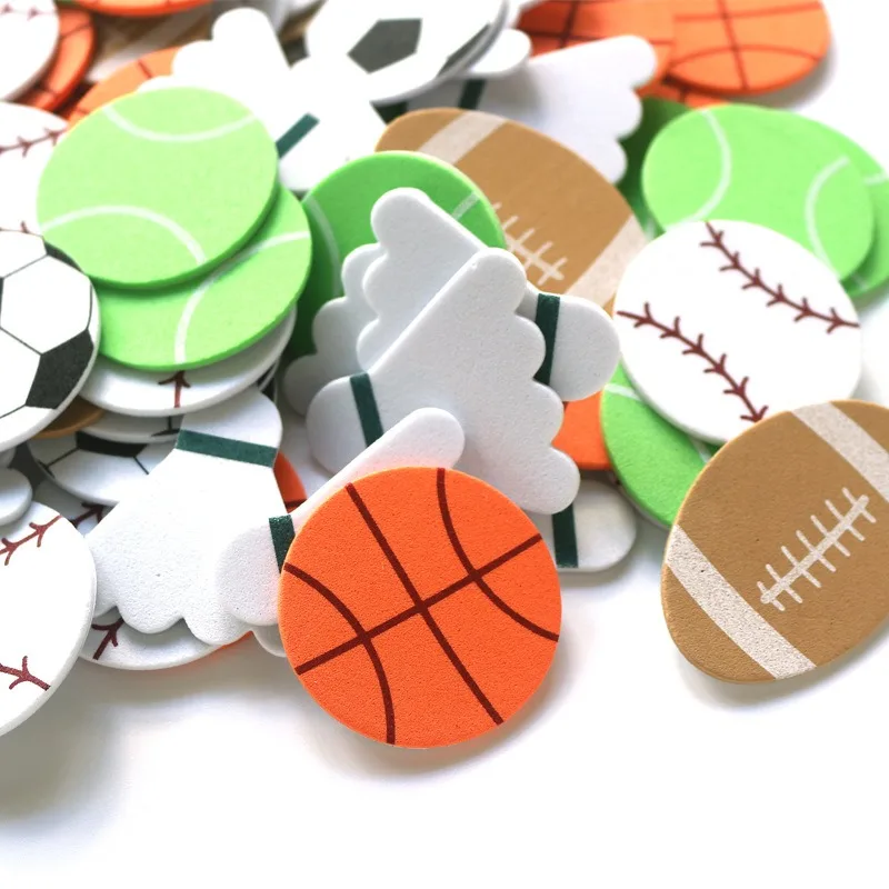 

30pcs/Pack Children Stickers EVA Foam Basketball Football Patch Kids Toys Self-Adhesive DIY Cognitive Early Education Handicraft